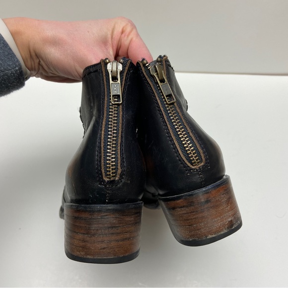 Freebird By Steve Womens Brown Leather Surge Boho Open Side Ankle Booties Size 8 - Picture 7 of 13